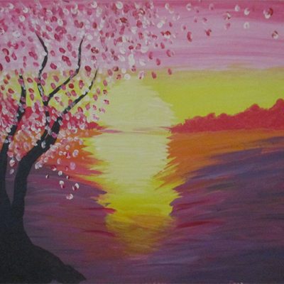 Sunrise Over Cherry Blossoms